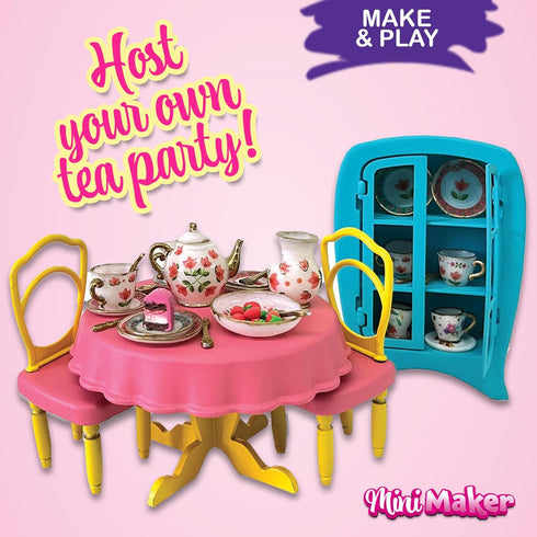 Set 30 6+ Mini Maker Tea Party Creations Paint Your Own Tea with UV Oven DIY Ceramic-Like Craft Kit for Girls Decorate