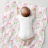 Cstdyfrv Summer 60x80in Pastel Flowers Bows Striped Baby Blankets for Boys Girls Pink Blue Hydrangea Floral Ribbon Bows