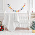 Set 3pc Set White Crib Bedding Tufted Dots Jacquard Baby Comforter with Fitted Sheet and Bed Skirt - Cute Embroidery