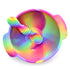 Unbreakable Silicone Non-Slip Bowl and Chew Spoon Set for Babies and Toddlers (Rainbow Swirl)
