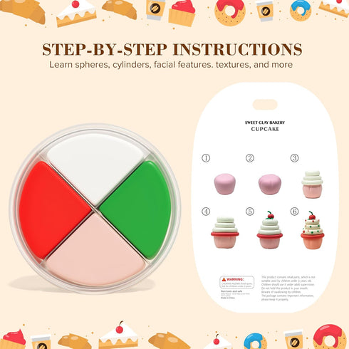 12 Cake Themed Air Dry Clay Kit for Kids - Boxes Ultra Light Model Magic Clay, Soft DIY Modeling Clay with Sculpting