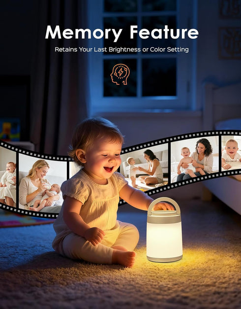 Light,10 Colors+8 Dimmable Room,1800mAh One Fire Night Light for Kids Night Baby Night Lights for Nursery