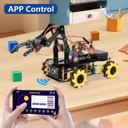 Pack 8-12 12-16, Adults(QD007) ACEBOTT Robot Arm Expansion Smart Car Starter Kit, Robotics Kit for Kids Ages STEM Toys