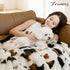 Fruaros 40x50 Cozy Cow Print Faux Fur Baby Blanket Fluffy Cow Bubbles Blanket, Ultra Soft Rabbit Faux Fur Throw