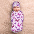 Lcokin Sets Butterfly Baby Stuff Swaddle Blanket Newborn Baby Swaddling Blanket Sleep Sack with Beanie Hat for Boys