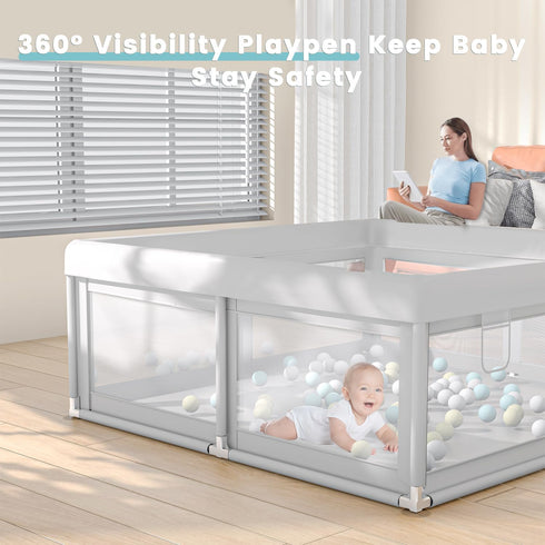 50x50 Inch, Hiaksedt Baby Playpen Play Pens for Babies and Toddlers Baby Fence Play Yards for Indoor & Outdoor