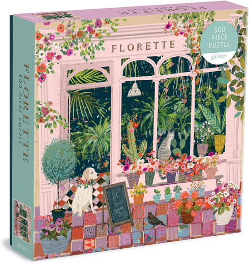 Galison Florette Puzzle, 500 Pieces, 20” x 20” - Floral Jigsaw with Beautiful Illustration by Victoria Ball