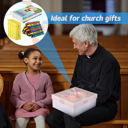 Gilprop Gifts(24 Set) Bulk Bible Coloring Books with Crayons for Kids Easter Verse Religious Drawing Books Bulk