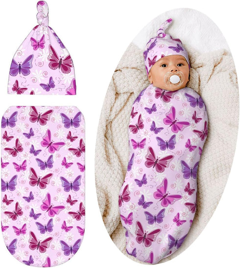 Lcokin Butterfly Baby Stuff Swaddle Blanket Newborn Baby Swaddling Blanket Sleep Sack with