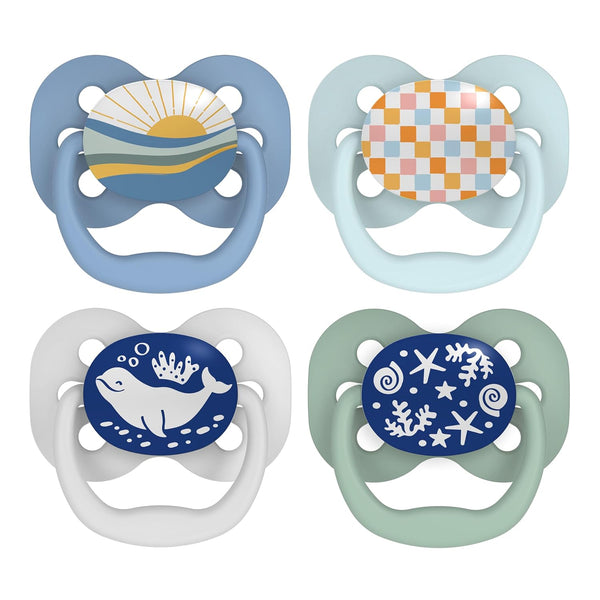 Dr. Brown's Advantage Glow-in-The-Dark Baby Pacifier, Fully Symmetrical Soother with Soft Silicone