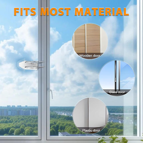 6 Pack Child Proof Sliding Door Locks for Kids Safety - Window Locks for Sliding Closet and Glass Doors
