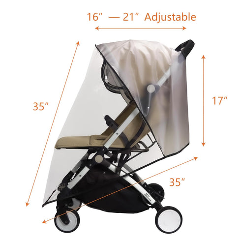 Bemece Baby Stroller Rain Cover, Universal Waterproof Windproof Travel Weather Shield with Ventilation