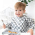 Bumkins Sleeved Bib for Girl or Boy, Baby and Toddler for 6-24 Mos, Essential Must Have for Eating, Feeding, Baby-Led Weaning Supplies, Long Sleeve Mess Saving Food Catcher, Fabric, Charcoal Check