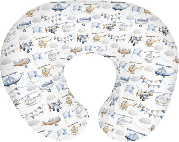 Watercolor Airplanes Helicopters Baby Nursing Pillow Covers for Boy Girl Vintage Aircraft