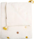 Crane Baby Blanket, 36 x 36, Soft Cotton Pom Pom Nursery Blanket