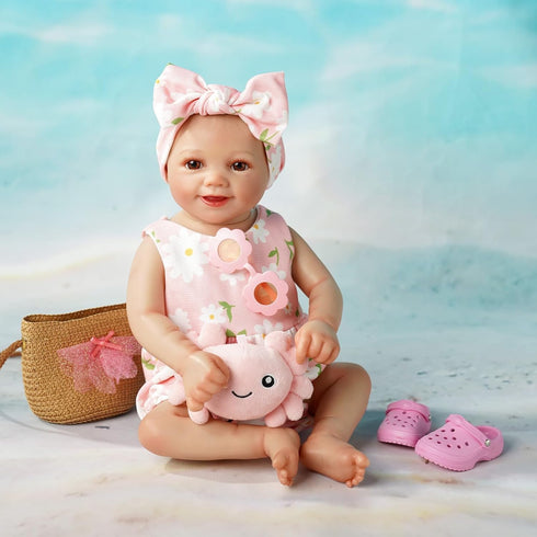 16-20 Inch Set 16 Inch Summer BABESIDE Reborn Baby Doll Clothes with Doll Shoes for Reborn Dolls, Floral Babydoll