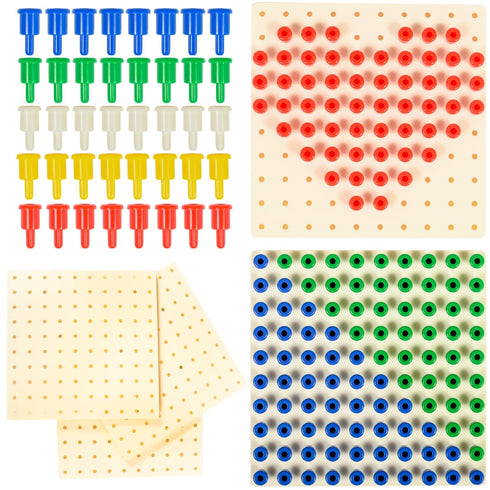 edxeducation Pegs and Peg Board Set - 1,000 Pegs + 5 Boards - Fine Motor Skills Toy for Kids