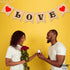 KatchOn Burlap Love Banner for Romantic Decoration - 7x5 Inch | No DIY | Engagement Party, Anniversary, Mothers Day