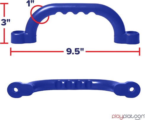Play Platoon Playground Safety Handles, 2 Pack - Blue Grab Handle Bars for Outdoor Jungle Gym or Swing Set by Play Platoon
