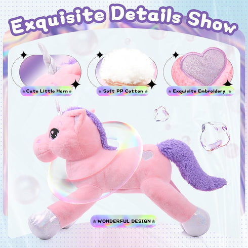 Big Unicorn Stuffed Animal Toys - Soft Pink Plush Pillow for Girls, 43"