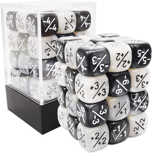 36pcs 12mm Positive and Negative Dice Counters Set, Small Token Dice for MTG, CCG, Card Games