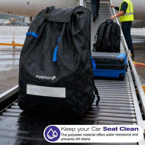 Backpack Car Seat Travel Bag for Airplane,Padded Adjustable Straps, Large Gate Check Bag for Air Travel,Heavy Duty