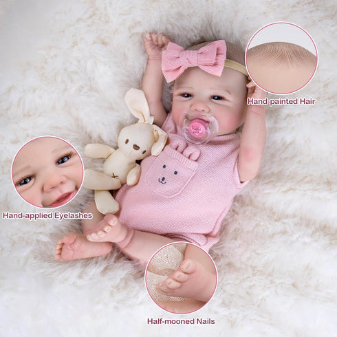 20 Inches 3+ UOFTKIZ Realistic Reborn Baby Dolls Girl - Lifelike Real Life Baby Doll, Newborn Toddler Baby Doll