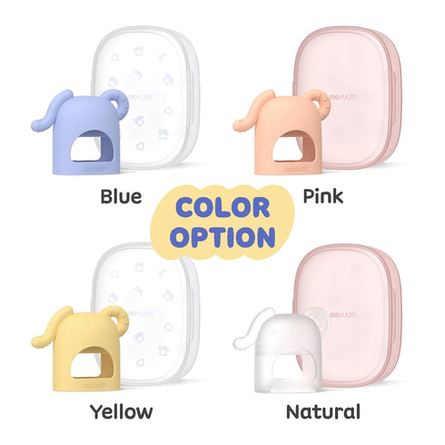 3+ Moyuum Silicone Elephant Grip Hand Teether Toy | Made in Korea, Provides Teething Relief, Wearable Teether is Easy