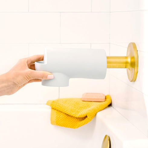 Munchkin Grey Soft Spot Bath Spout Cover with Bubble Bath Dispenser