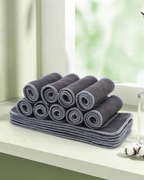 5-Layer Nappies,Pack 12 Inserts,12ZTN Babygoal Baby Charcoal Rayon from Bamboo Reusable Liners for Cloth Diapers