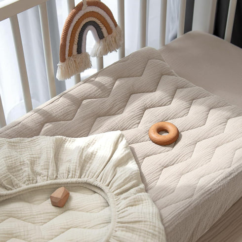Cotton Quilted Changing Pad Cover for Babies