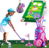 2 in 1 Toddler Golf Set, Upgraded Kids Golf Clubs with 12 Balls, Indoor Outdoor Sport Toys Gift