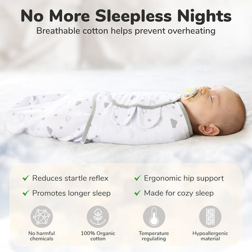 Mama Cheetah Organic Baby Swaddle Blanket, Adjustable Newborn Sleep Sacks, Easy Swaddles for Boys and Girls 0-3 Months,