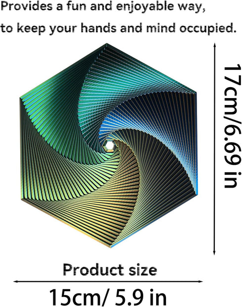 QIGGJJ 35 Circles5.9x6.69in, 1 Fractal Fidget Hexagon, Kinetic Desk Spinning Toy, Used for Anxiety Disorder ADHD, Adult