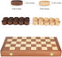 15inch Set, 100 10x10 VAMSLOVE Checkers Folding Wooden Game Square Checkerboard International Checkers Draughts Board