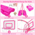 Pink Adjustable Basketball Hoop for Kids 2-6 Years, Portable Indoor/Outdoor Play