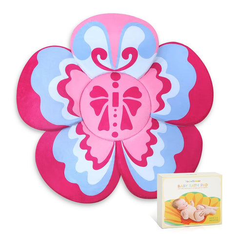 Premium Baby Bath Pad with Butterfly Flower - Ultra Soft & Quick