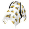 Mazeann Yellow Bulldozers Pattern Car Seat Cover Baby Breathable Soft Infant Carseat Covers