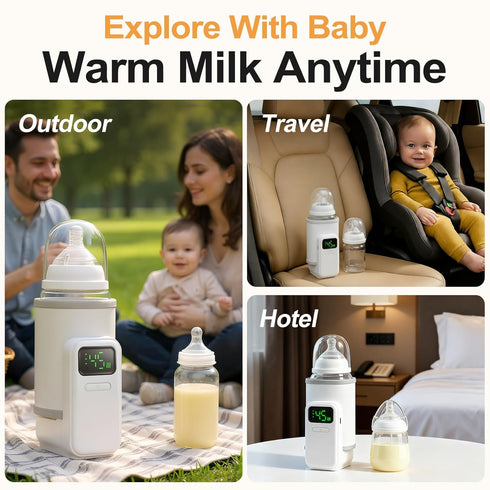 KLOMBIO Portable Outdoor Travel Bottle Warmer Breast Milk & Formula Bottle Warmer Keeps Milk Warm While Feeding