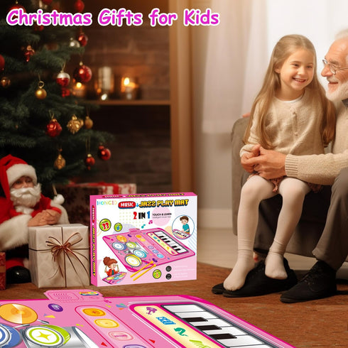 Toys for 1 Year Old Girl - 2 in 1 Piano Mat Montessori Educational Toy for 1 to 3 Year Old Girls