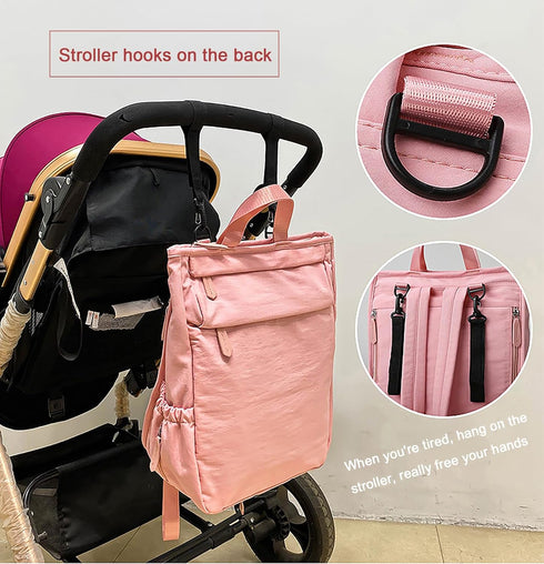 Meinii Mommy Diaper Bag Multifunction Baby Changing Bag with Insulated Pockets Waterproofing Large Capacity Bag