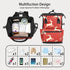 Hsnar Backpack Red Christmas Deer Waterproof Diaper Bag Large Capacity Baby Bag with Stroller Straps, Multi-Pocket