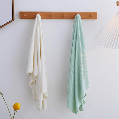 lasoftan 40 30 inches, 2 Jersey Swaddle Blanket, Ultra Soft Stretchy Receiving Blanket, Baby Girl Newborn Rainbow