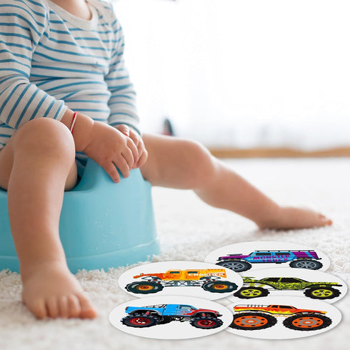 Zonon 10 Pieces Potty Training Seat Truck Potty Training Stickers for Boys Toilet Targets Color Changing Sticker Fun