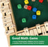 Shut The Box Dice Game - 12 inch Traditional Wooden Math Board Game with 8 Dice, 10 Numbers for 1-4 Players, Kids &