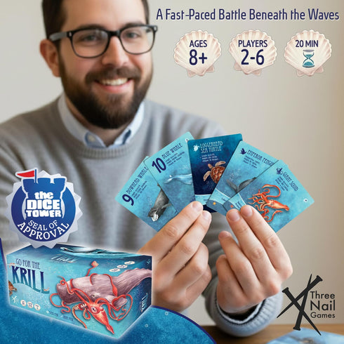 Go for The Krill Competitive Ocean Adventure for Family & Kids Games | Quick-Play Strategy Card Game for Holidays
