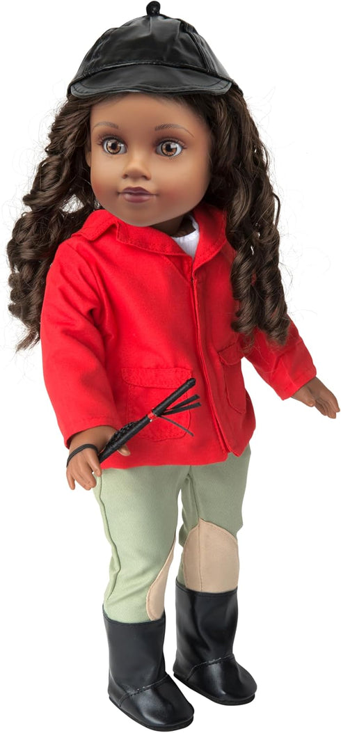 6pc Horseback Riding Outfit for 18" Dolls - Equestrian Set with Clothes & Accessories