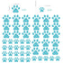 49 Pieces/Set Dog Paws Wall Decals, Vinyl Pawprints Sticker Animal Footprint Wall Art for Kids Nursery Decor