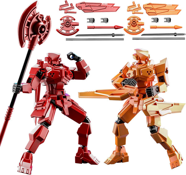 MMXBGS T13 Action Figure 2Pack Sets, Already Assembled Titan 13 Warrior Figures, Multi-Jointed