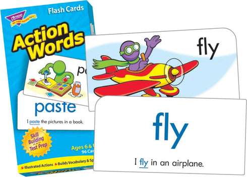 Trend Enterprises Action Words Skill Drill Flash Cards, 96 Cards, Illustrated Actions for Ages 6 and Up